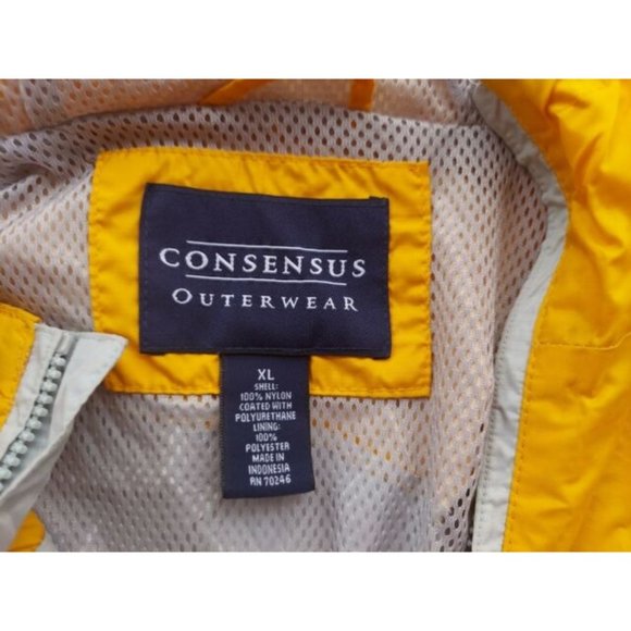 CONSENSUS Men's Yellow & Gray Full Zip Windbreaker Jacket Size Extra Large XL - Picture 8 of 8